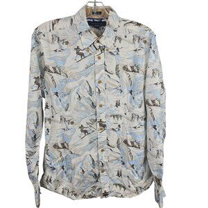 Tommy Hilfiger Womens S White Skiing Graphic Top Alpine Outdoor Winter Sports‎